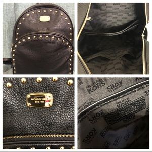 Michael Kors Abbey Large Gold Studded Backpack